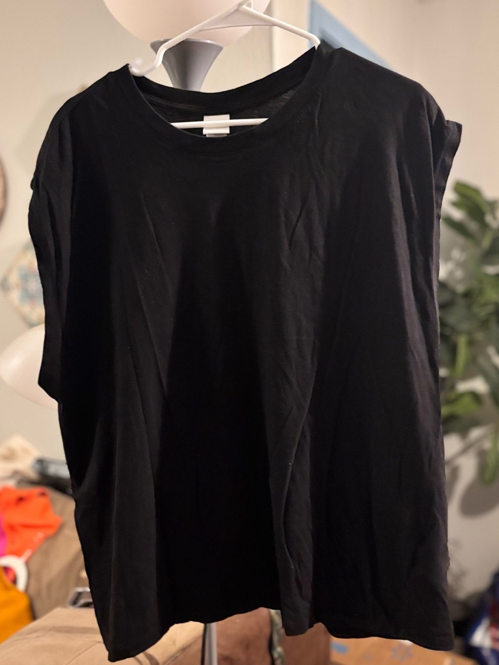 Black oversized t-shirt #sleeveless #oversized